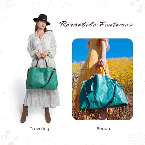 Image of OLD TREND Genuine Leather Forest Island Tote | Spacious Handbag with Removable Inner Pouches