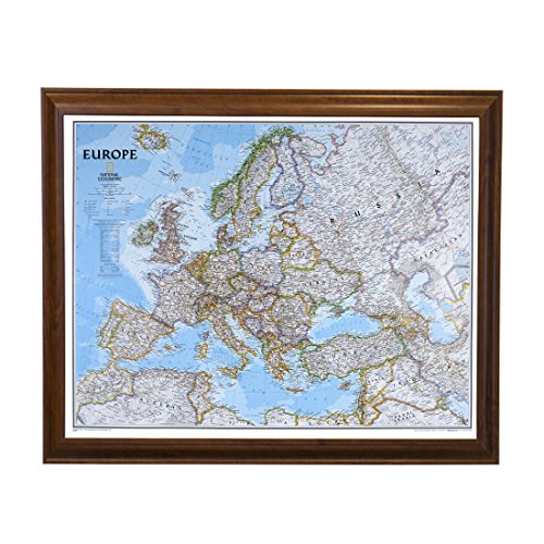 Push Pin Travel Maps Classic Europe With Brown Frame And Pins #TOP13