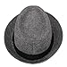 Mens Classic Straw Fedora Hat Sun Protection UV UPF53+ Panama Style Hat Short Brim Packable Trilby Hat Fashion Gentleman Hat Dark Grey