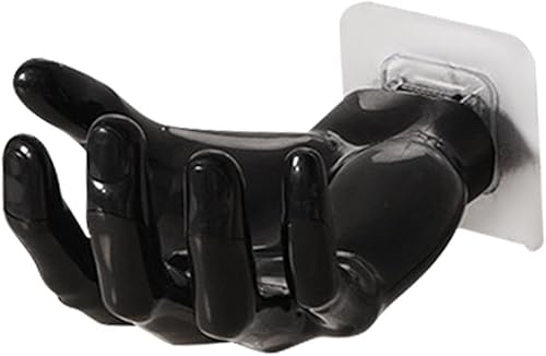 KLKCMS Gancho para colgar en la pared, perchas, perchas, ropa, toalla, gancho en forma de mano para pasillos, chaquetas, color negro