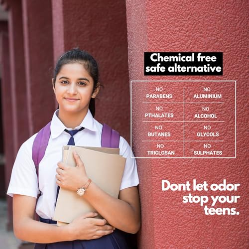 Image of Bitamin Natural Deodorant Underarm Roll On Cream For Kids & Teens | Kids Deodorant Roll On for Girls & Boys With 3% Vitamin C & E | No Aluminium, No Alcohol, No Parabens & No Triclosan | 8 Hour Odour Control, Ages 10-18 | Strawberry, Peach, Cotton Vanilla, Strawberry & Sea Salt 15 g Each (Pack Of 4)