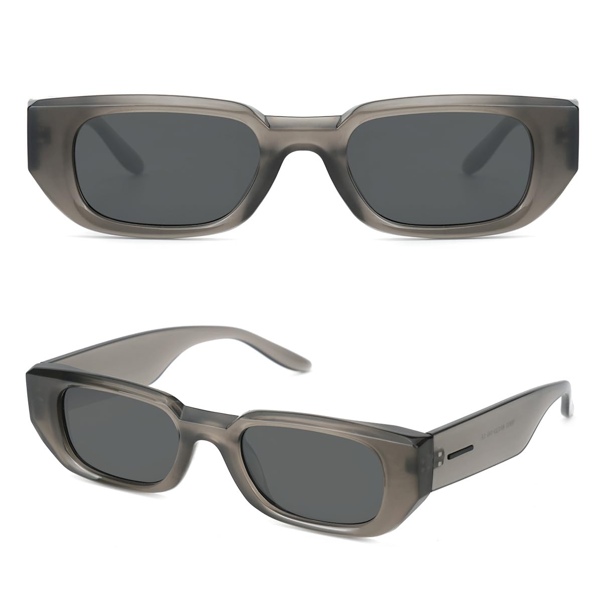 Mose RomanoRetro Thick Rectangle Sunglasses Retro 90s Small Chunky Square Women Men Retro Fashion Sunnies