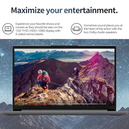 Image of Lenovo IdeaPad 2025 Student Laptop, 15.6 inch FHD Display, Intel 4-Core CPU, 8GB RAM, 128GB eMMC, Wi-Fi 6, Webcam, Windows 11, 1-Year ADP + Office 365 with 1TB Cloud, School & Home Use, w /Cooler Bundle