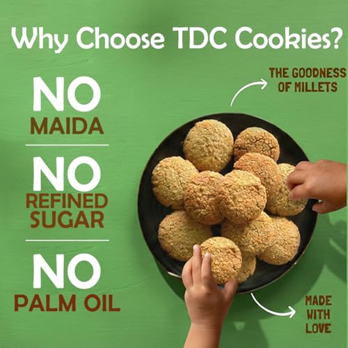 Image of THE DOUGH CORNER Healthy Multi Millet Coconut Cookies | High Protein, Jaggery-Sweetened, No Palm Oil, No Maida, And No Refined Sugar | Real Coconut | Wholesome Snack for Every Age & Lifestyle-200Gm