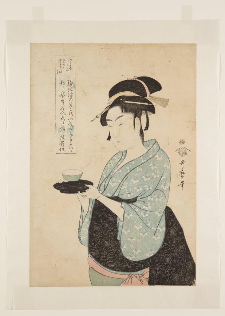 ZVLYVHSKFamous Modern Artwork Posters And Prints Three Revelers of the Lower Classes Wearing Komuso Hats by Kitagawa Utamaro Modern Artwork for Home Decor 60x90cm