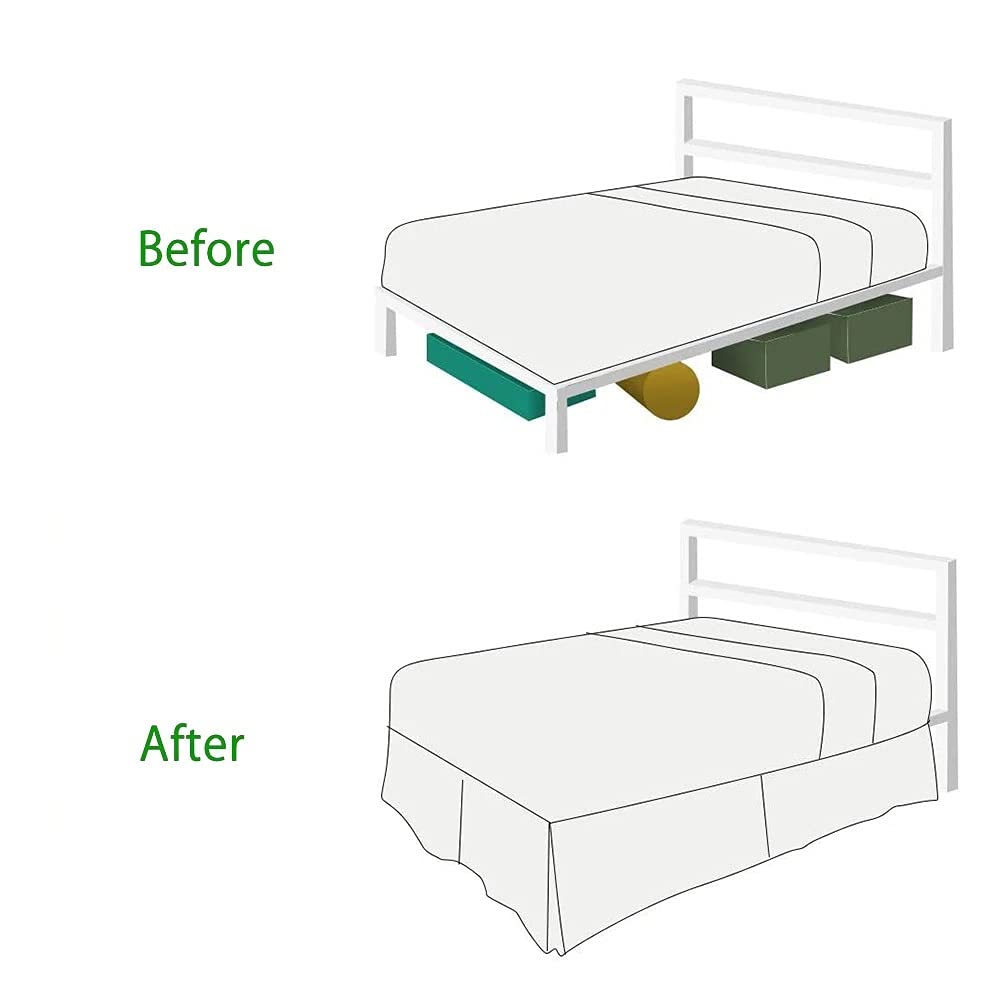 WWQQ Bed Gonne E Mantovane Gonna da Letto Matrimoniale/Singolo/King Size Letto 90/120/140/150/180CM Super Soft Resistente alla Sbiadita, Protezione del Letto per Casa, Hotel