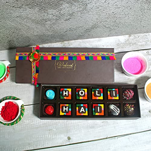 Image of Velvet Fine Chocolates Gift Hamper with Colourful Chocolates for Family, Friends, Employees | Gift Pack with Customized Message