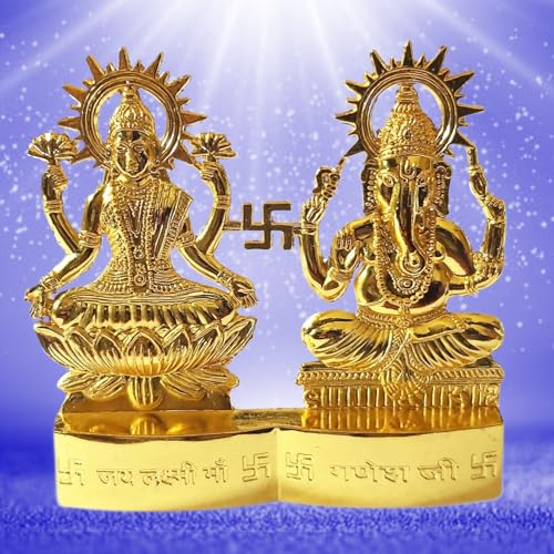 Estatua de Laxmi Ganesha de 4 pulgadas miniatura 2