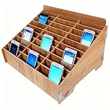 Capacité: Ce rangement téléphone bois peut stocker simultanément jusqu'à 30 téléphones portables, idéal pour les bureaux, écoles et ateliers de réparation mobiles