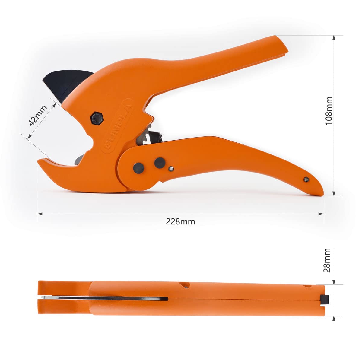 Produktbild von Kunststoff-Rohrschneider Bis 42mm – Für PVC, Speedfit, Sanitär – Mit Riffelgriff – IAACCTV-PC1