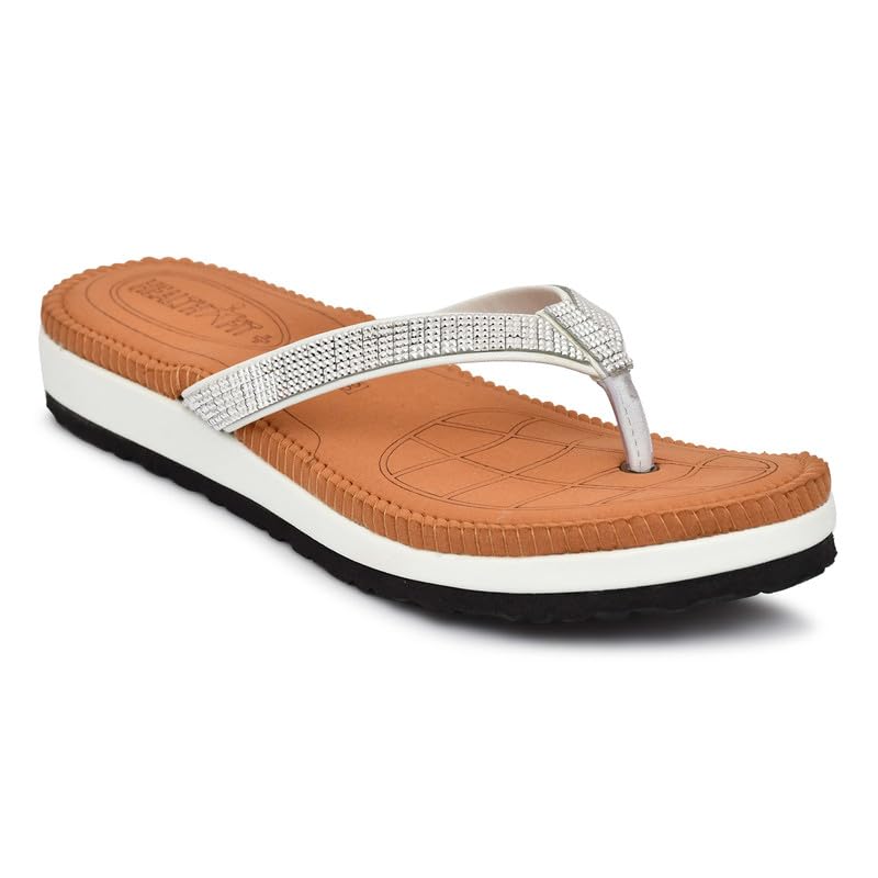HEALTH FIT Ortho Care Light weight with Super Extra Soft Anti-Skid Doubleu Flip-Flops for women Slippers/Fancy Doctor Chappal & Footwear 335 WH 7 UK (B0D1N9LV8J) Amazon Price History, Amazon Price Tracker