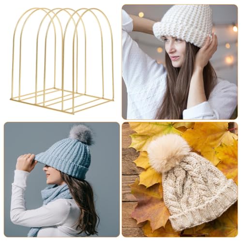 Aboofan 26W47KD152 Iron Hat Rack Stand, 2Pcs Woolen Hat Stand Winter Hat Storage Display Rack Wire Hat Holder Baseball Cap Berets Wool Cap Shelf Organizer thumb #3