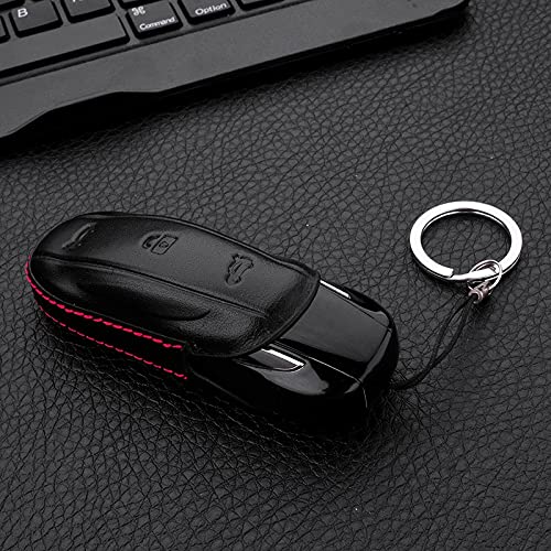 Geunine 4D Skórzane etui na kluczyki samochodowe, Tesla Model S X, breloczek do kluczy, akcesoria ochrona
