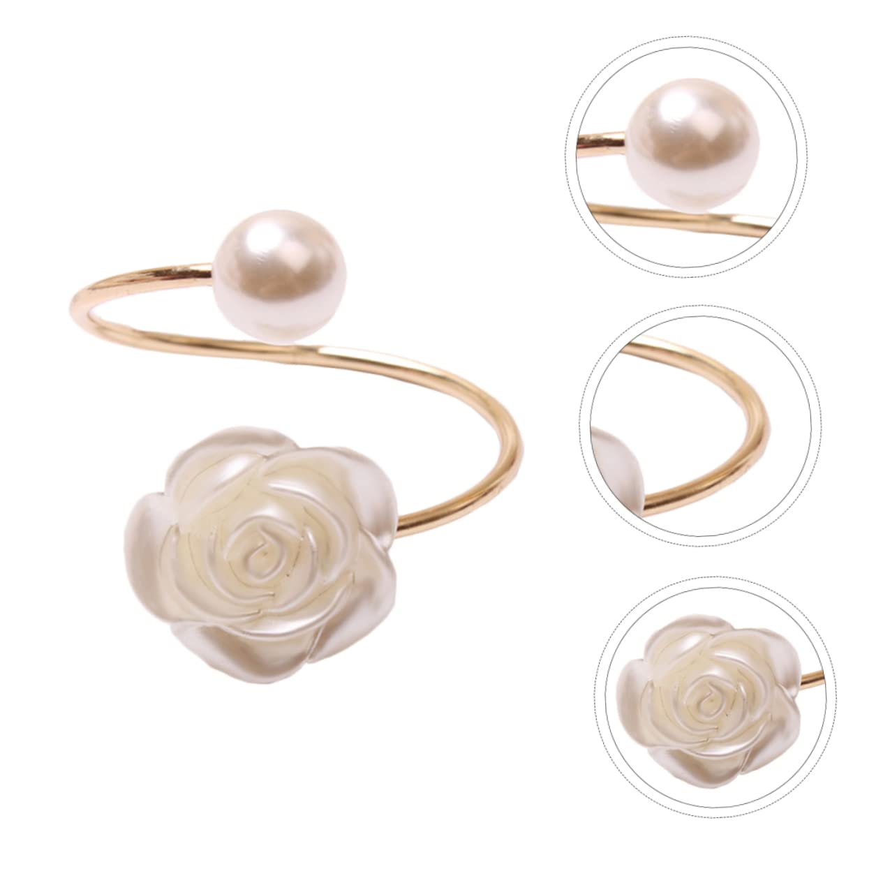 Mobestech 18stücke Teiliges Alloy Napkin Mit Perlen Und Rosen-Design Serviettenringe Für Hochzeiten Weihnachten Partys Und Besondere Anlässe