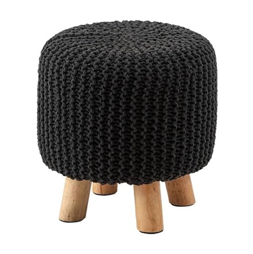 ニット スツール【 スツール 北欧 ニット 玄関 リビング ソファ ベッドサイド ドレッサー 待合 カフェ アパレル かわいい STAP デザイン 北欧 小さい キッズ ラウンド 円形 小型 プチ 501 天然木 ナチュラル おしゃれ デザイン 】 (ブラ