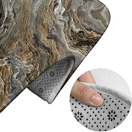 Badezimmerteppich-Set, 3-teilig, natürliche Marmor-Geologie-Textur, waschbare Badteppiche, rutschfest, mit Rückenpolster, Konturteppich und Toilettendeckelbezug – Bild 5