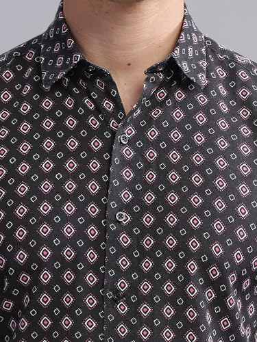 Image of MODERN ELEGANCE Men Slim Fit Navy Small Liberty Floral Printed Casual Shirt