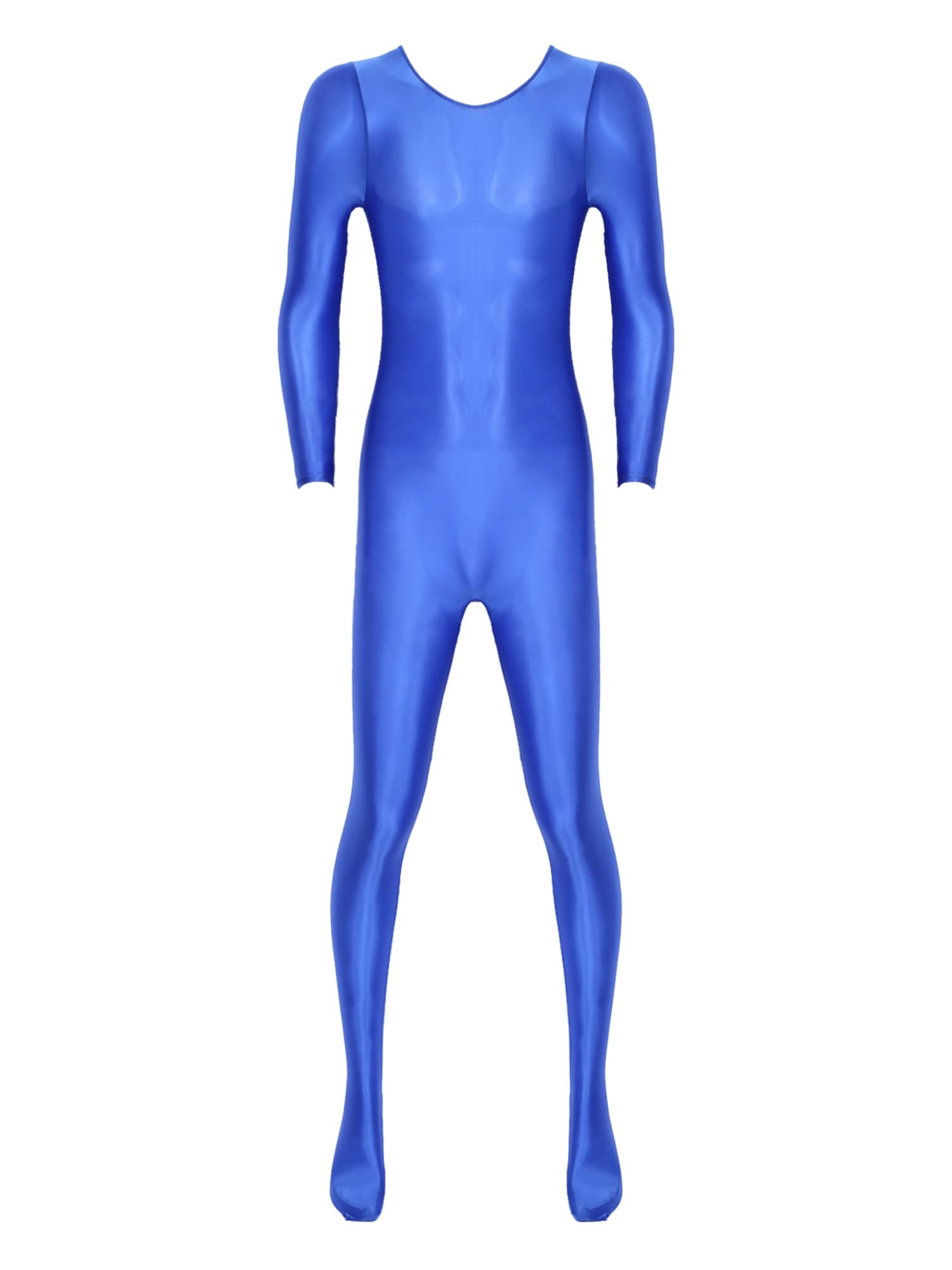 Alvivi Homme Justaucorps Manches Longues Brillant Combinaison De Sport Maillot De Corps Sport Danse Lutte Gym Fitness Collants Jumpsuit