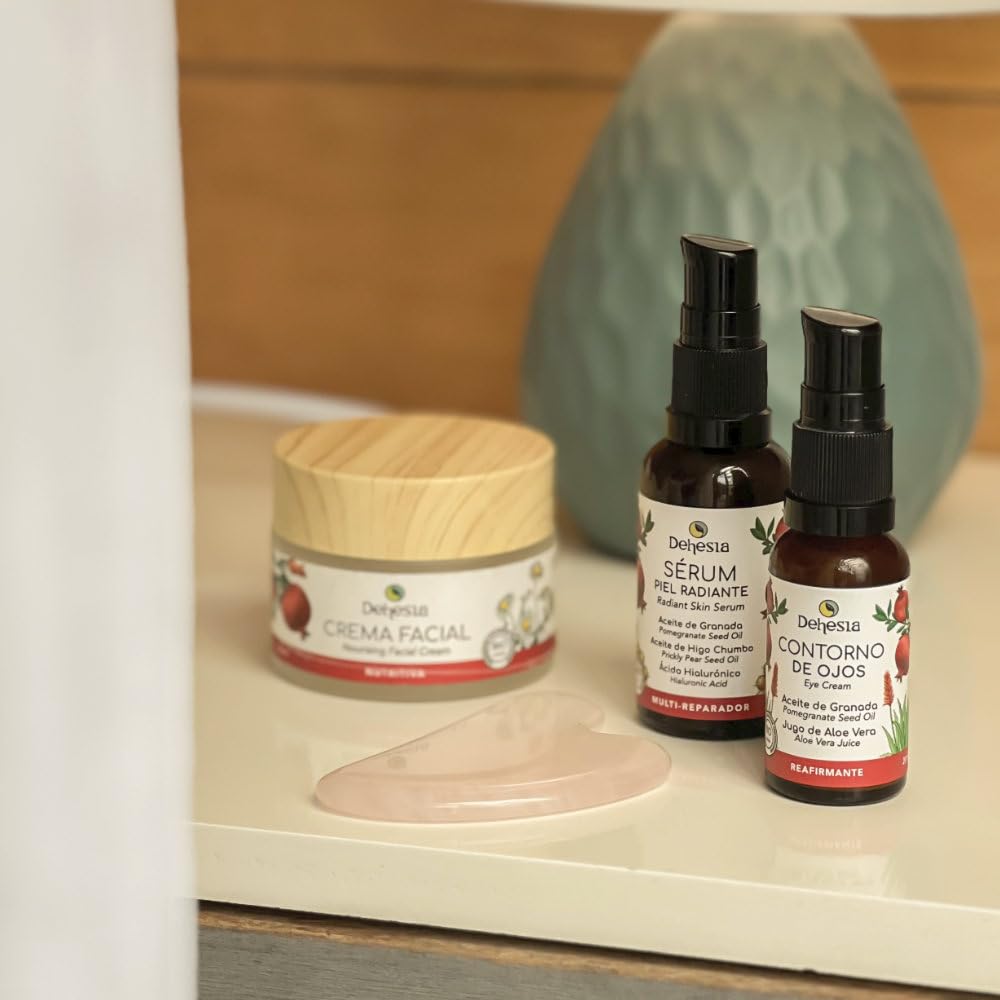Crema facial nutritiva BIO de noche para pieles secas y mixtas | 100% natural. Con aceite de granada, almendras y manzanilla | Hidrata, nutre y aporta antioxidantes naturales | Dehesia