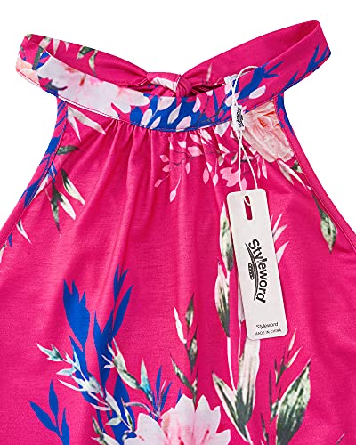 Image of STYLEWORD Women's Summer Floral Halter Maxi Dress Vacation Semi Formal 2026