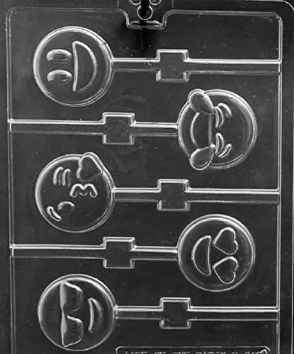 Grandmama's Goodies Molde de caramelo de chocolate con paletas M248 Faces con instrucciones de moldeo exclusivas