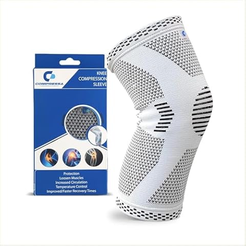 Compressa Knee Sleeve for Women & Men (X-Large) - Non-Slip Compression Support for Joint Pain, Muscle Recovery, Arthritis, and Injury Relief Cover