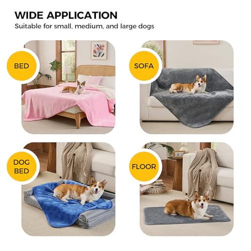 Sunheir Waterproof Blanket for Bed, Reversible Sherpa Fleece Dog Pet Blanket, Leakproof Spill-Proof Puppy Blankets for Small Dogs, Couch, Furniture Protector, Travel, Camping, 25"X35", Grey - Image 8