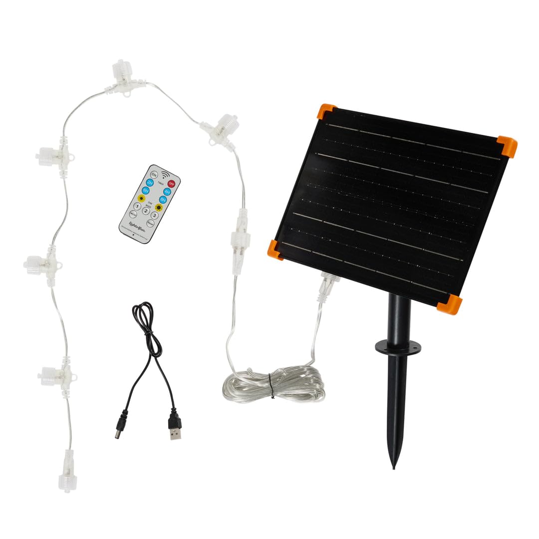 Lights4fun Grasendes Studley -LED-Rentier | Hirschkuh | Solarbetrieben | mit Timer, Fernbedienung & USB-Ladekabel | Weihnachtsdekorationen für draußen | Höhe 100 cm