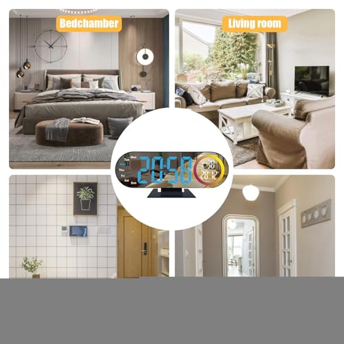 Reloj digital de mesa LED con visualización de fecha y hora exacta para casa 5