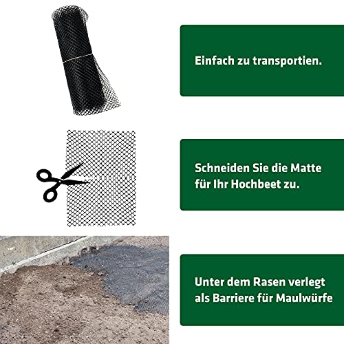 Gardigo® Wühlmausgitter I Wühlmausabwehr für Hochbeet und Rasen I 195 x 150 cm I Mäusegitter Maulwurfgitter Mardergitter… – Bild 4