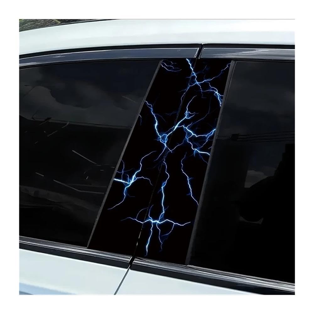 Car Parts 2 Pieces of Car Center Column Decal Lightning Vinyl Protective Film