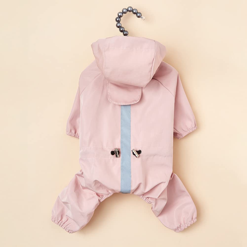 płaszcz przeciwdeszczowy dla psa, Wodoodporny kombinezon dla zwierząt Odblaskowa kurtka psa Mały pies płaszcz przeciwdeszczowy Ubrania(Pink,XXL)