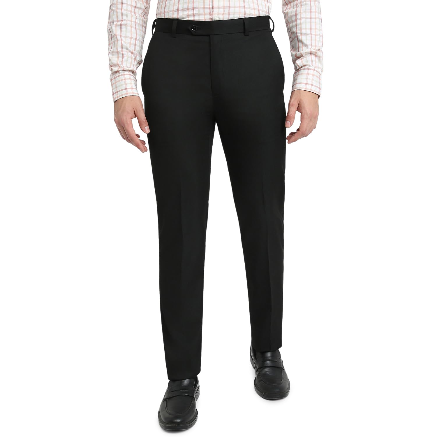 raymond Men Contemporary Fit Solid Pattern Poly Viscose Blend Flat Front Formal Trouser-picture-23