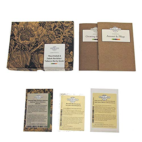 Magic Garden Seeds Variedades raras de tabaco, kit de presente de sementes com 3 tipos de nicotiana