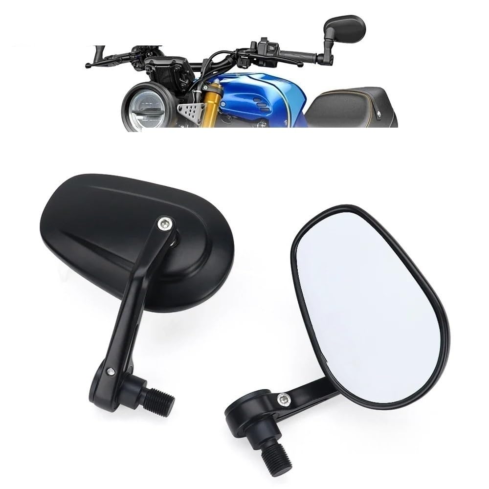 Do XSR700 900 Moto Lusterko końcówkowe kierownicy | Lusterko Lewy prawy koniec kierownicy Obrót motocykla(Round Silver)