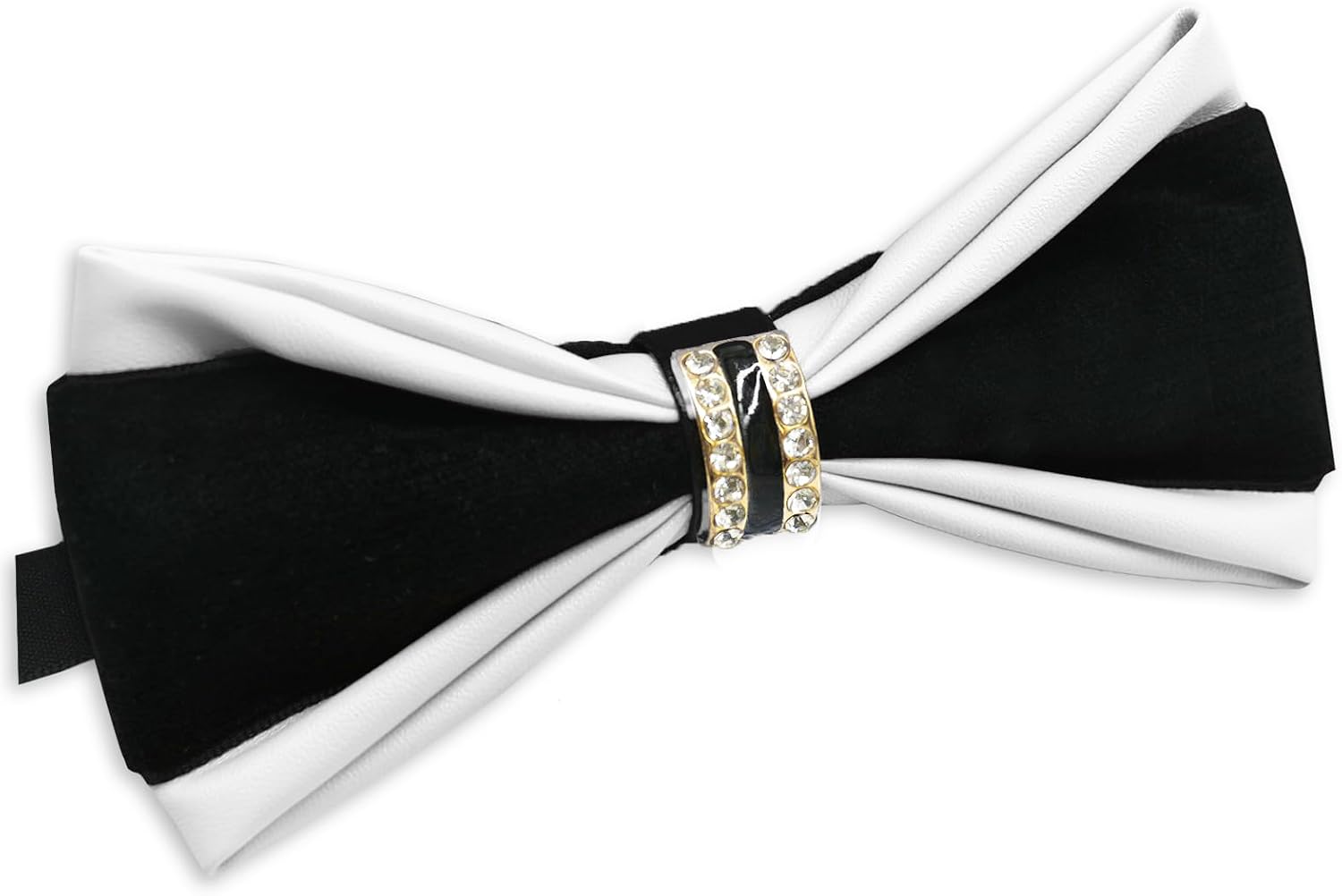 PU Leather Bowties Men, Pre-tied Bow Ties for Men with Rhinestone Velvet Mens Bow Tie for Wedding Party Tuxedo Daily