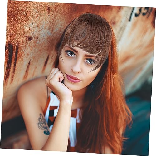 Faux frange clip cheveux châtain DOITOOL pour masquer front haut avec pince