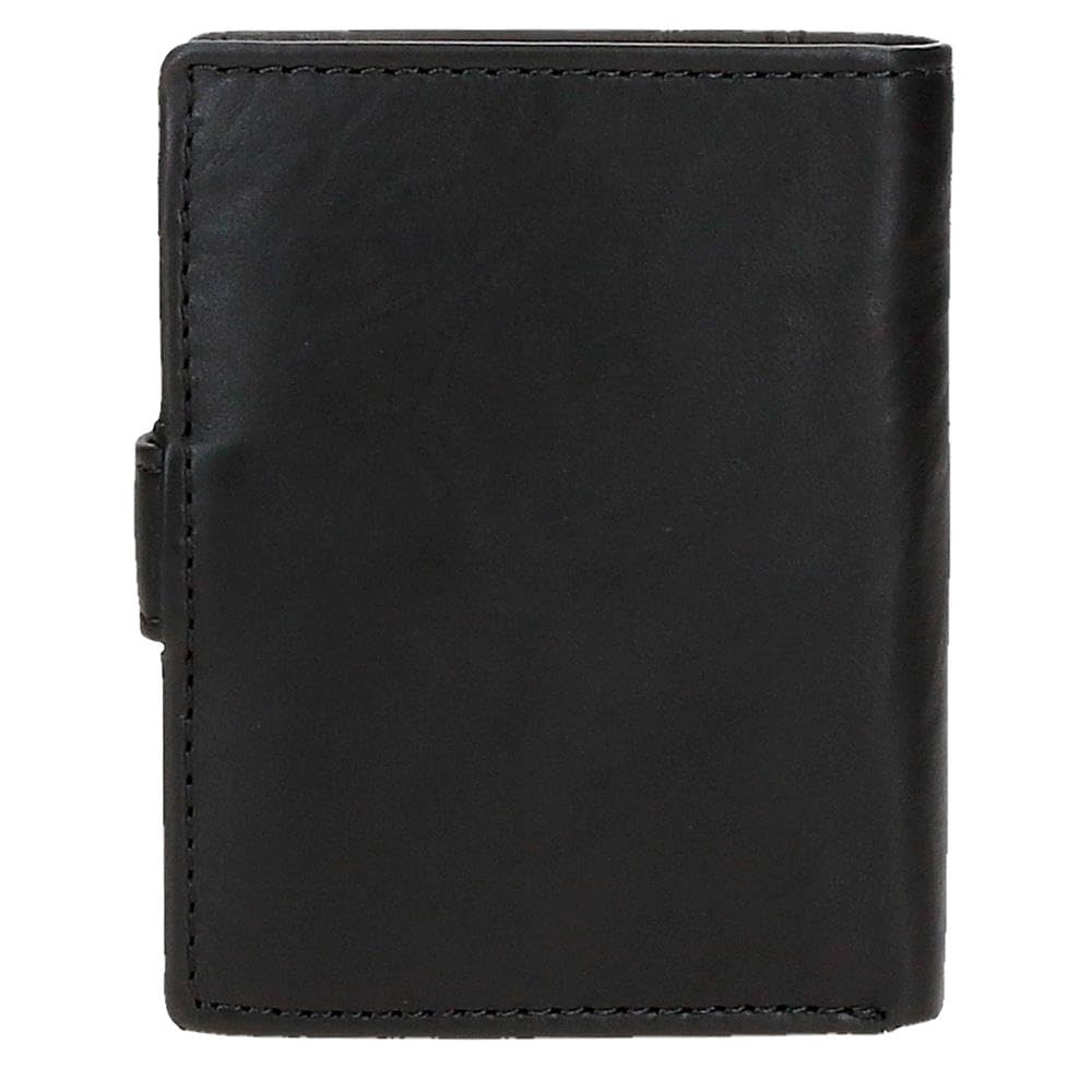 Pepe Jeans Cortland Cartera Vertical con Cierre de Clic Negro 8,5x10,5x1 cms Piel by Joumma Bags