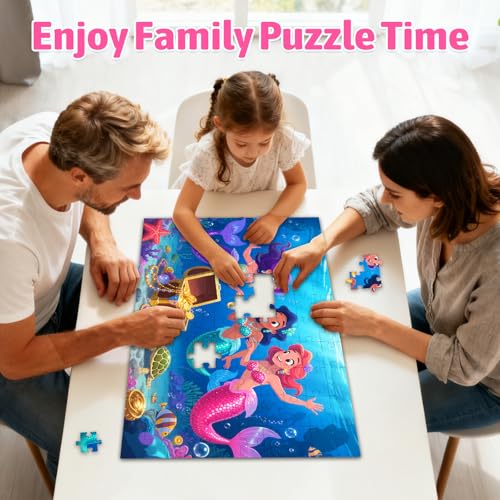 Rompecabezas de 100 piezas para niños de 4 a 6, 6 a 8 y 8 a 10 años: Temas de Unicornio, Sirena, Princesa y Hada — Juego educativo para niñas y niños, paquete de 4 unidades (15" x 10") miniatura 6