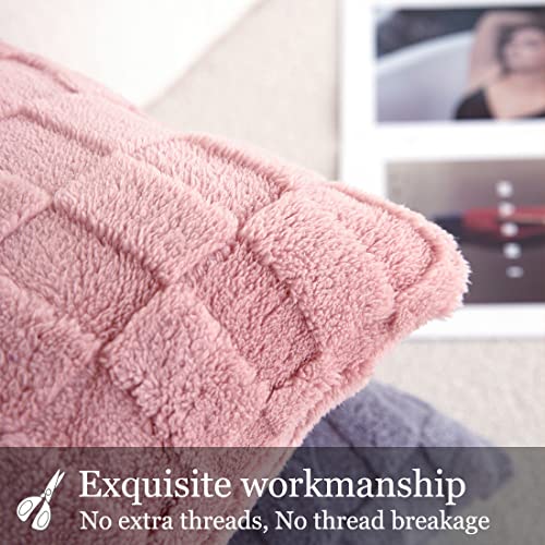 Muamar Pack Of 2 Decorative Soft Throw Pillow Covers, Sofa Cushion Covers Coral 20X20Inchs Coral Fleece Boho Cushion Case For Home Couch Living Room Car Dec #TOP5