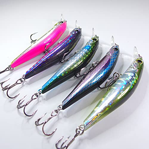 【momoルアー】モモルアー スイマー 60 6g シンキングミノー トラウトミノー メッキ カマス 小型青物に (ソルトカラー #01) 3枚目