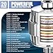 Shower Filter, 20 Stage Shower Head Filter for Hard Water with 2 Cartridges, High Output Shower Water Filter to Remove Chlorine, Fluoride and Other Impurities, Improves Skin Condition, Protects Hair