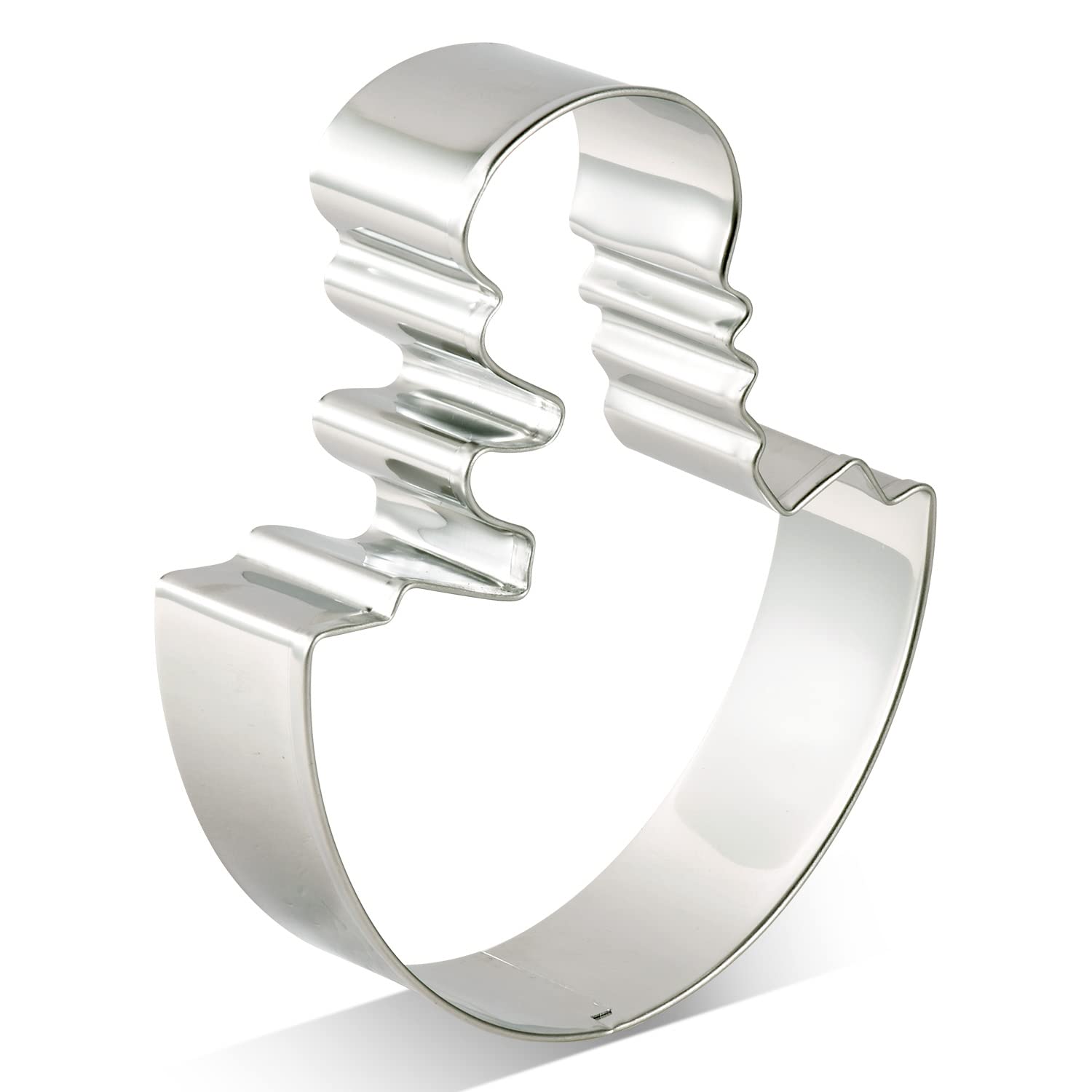 KENIAO Cute Dinosaur Baby in Egg Cookie Cutter Kids, 3.9", Stainless Steel