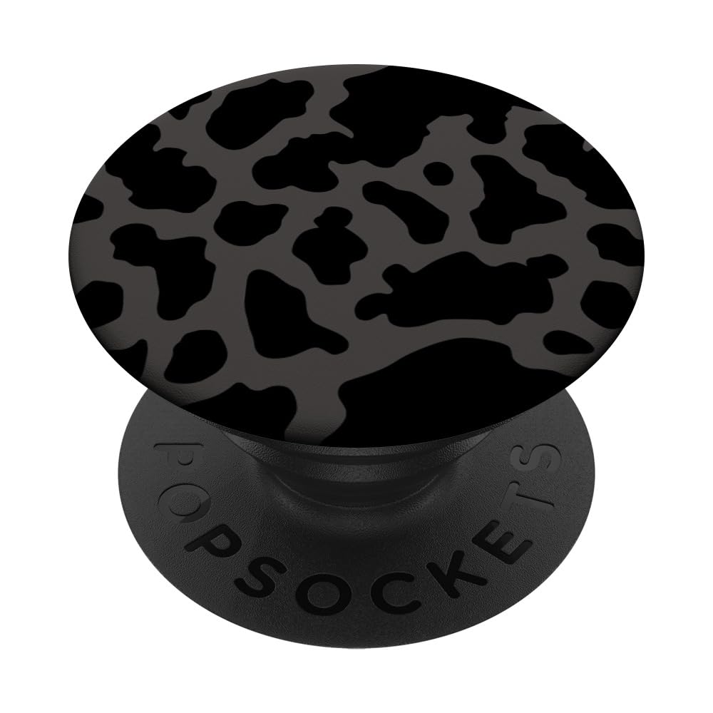 Black Gray Cow Print PopSockets Adhesive PopGrip