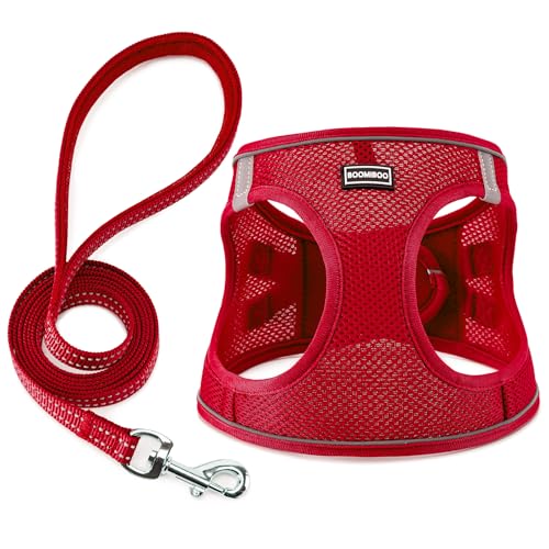 Dog Harness with Leash Set, No Pull Adjustable Reflective Step-in Puppy Pet Vest Harnesses for Small...