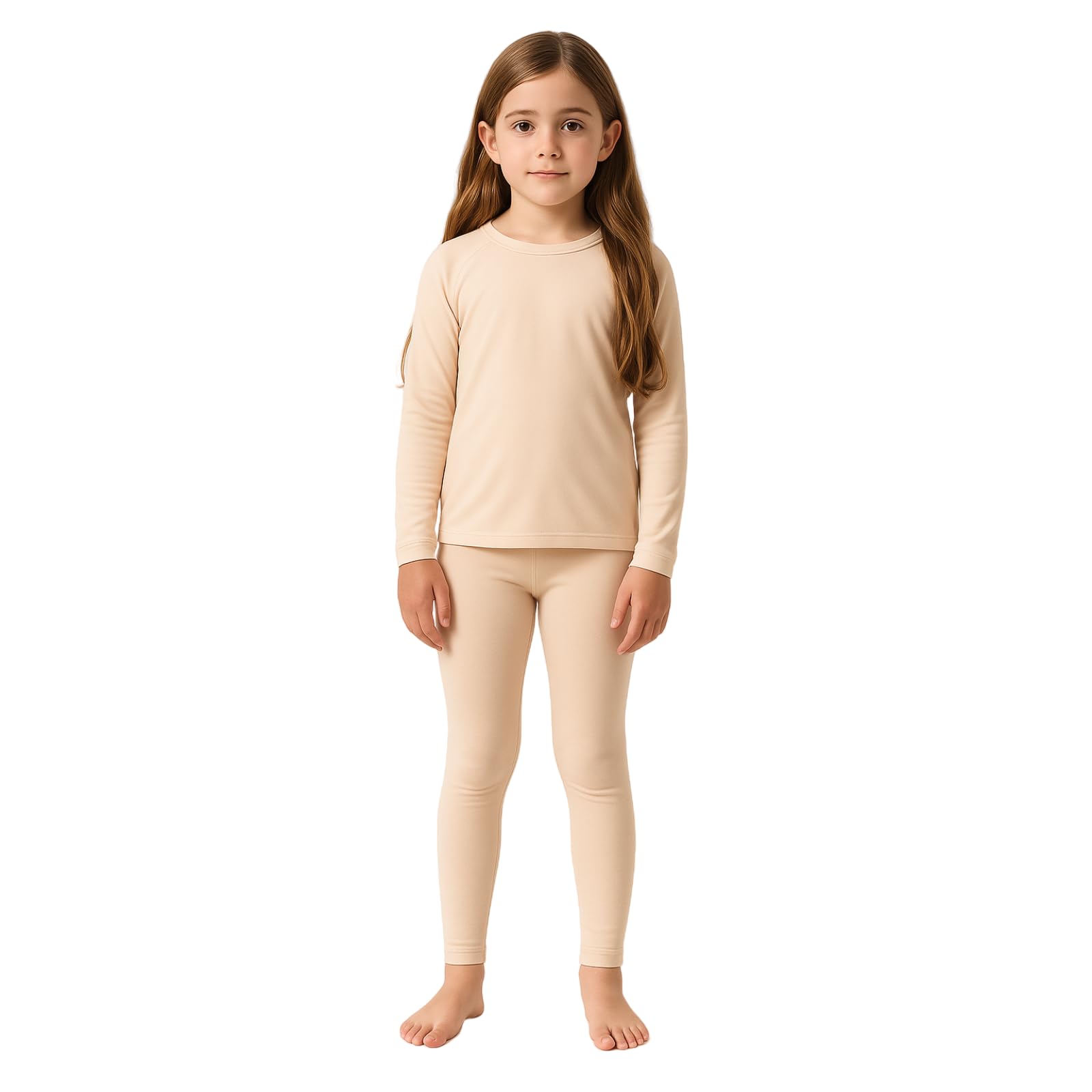 Conjunto de ropa interior térmica para niña, forro polar, capa base superior e inferior, pantalones largos cálidos para invierno, esquí y uso diario