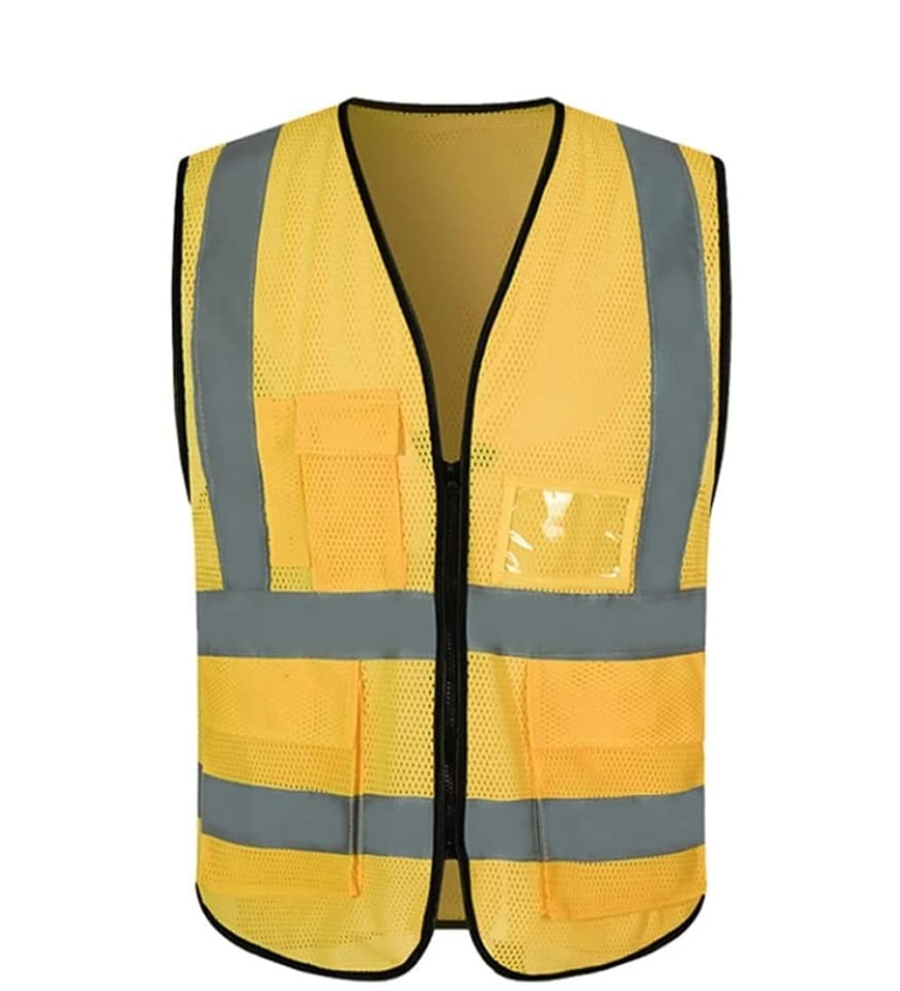 VVABRA Gilet de Sécurité Réfléchissant Gilet de Travail Respirant à Haute visibilité Gilet Haute Visibilité (Blue : F, Size : XL)