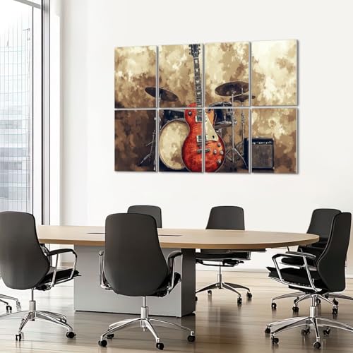 Paneles acústicos decorativos VVLUXIDECO de 8 piezas, 48"x32", panel autoadhesivo de fibra de poliéster para control de sonido en estudios y oficinas miniatura 7