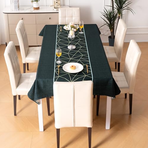 Image of HOKIPO Modern Grace Table Cloth for 6 Seater, 55x86 in, Midnight Lines