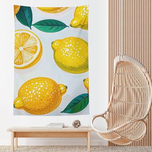 Tapisserie murale citrons 152x228 : grande décoration murale chambre